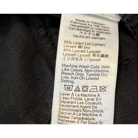 J. Crew Women's Black Linen Blend Tapered Leg Pockets Cargo Pants Size 0 - Picture 6 of 8